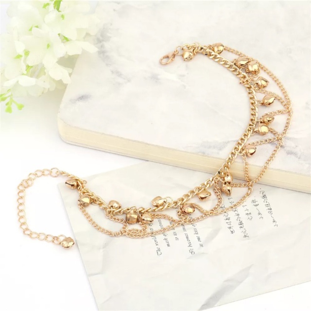 Skye Gold Bell Chain Anklet - Picture 2 of 3